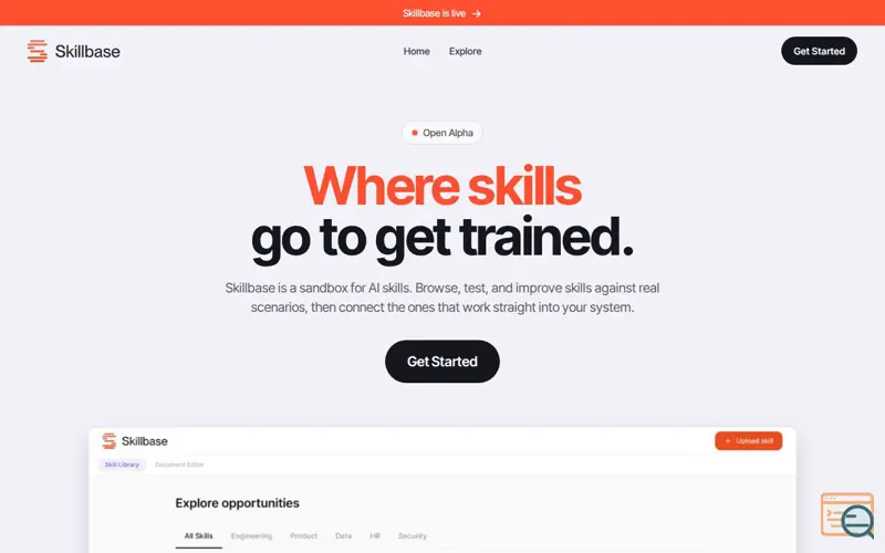 Screenshot of SkillBase