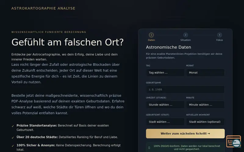 Screenshot of Astrocartographie Analyse