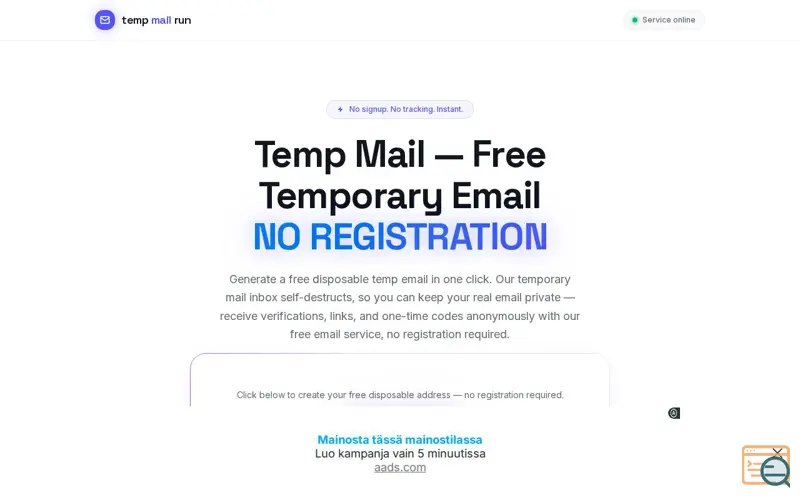 Screenshot of Temp Mail Run