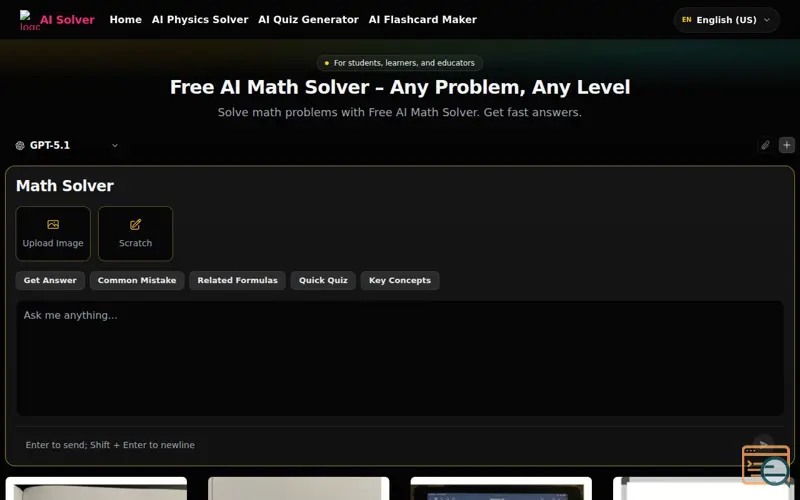 Screenshot of AI Math Solver