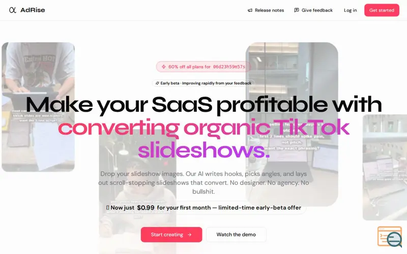 Screenshot of AdRise: The highest ROAS marketing 