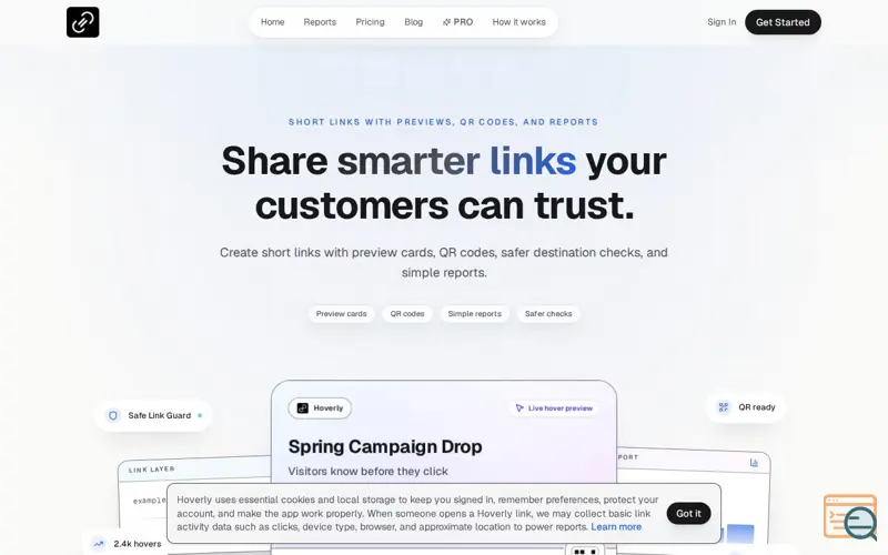 Screenshot of Hoverly