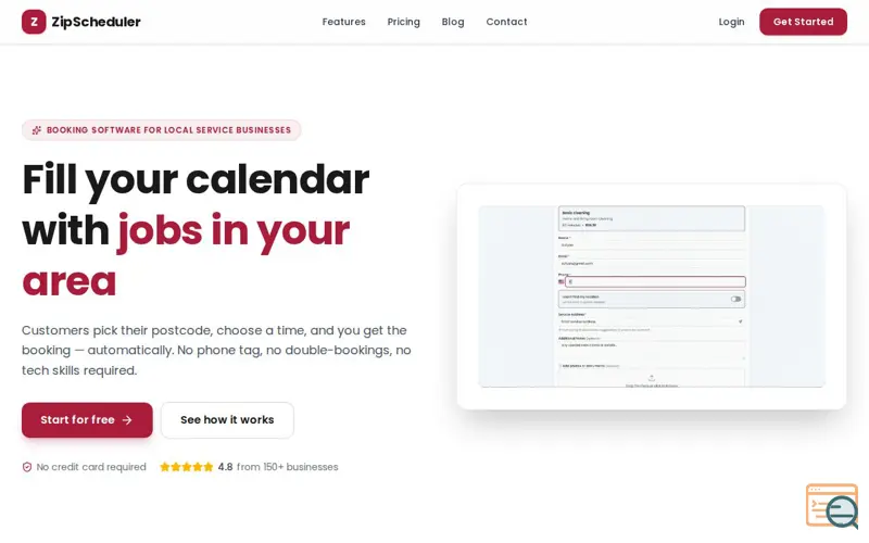 Screenshot of ZipScheduler