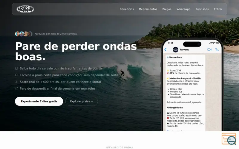 Screenshot of Wavsup