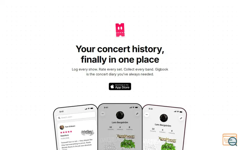 Screenshot of Gigbook