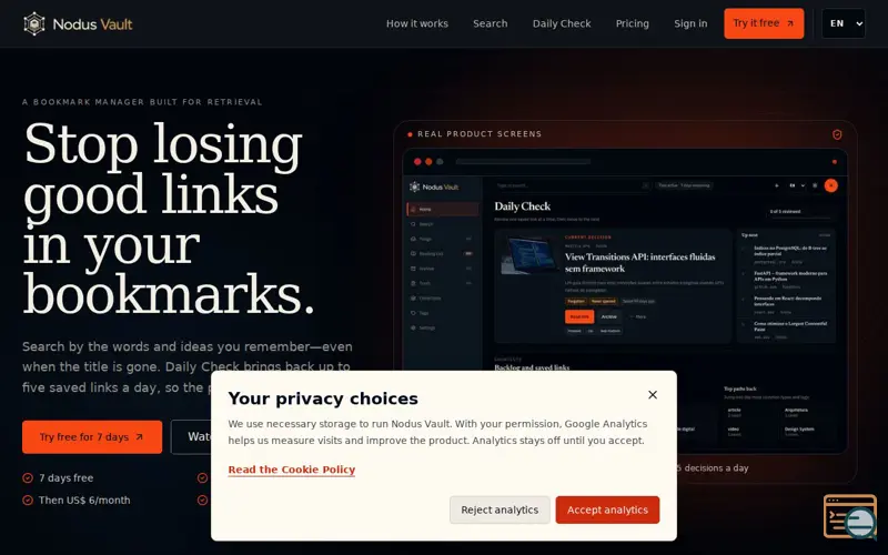 Screenshot of Nodus Vault