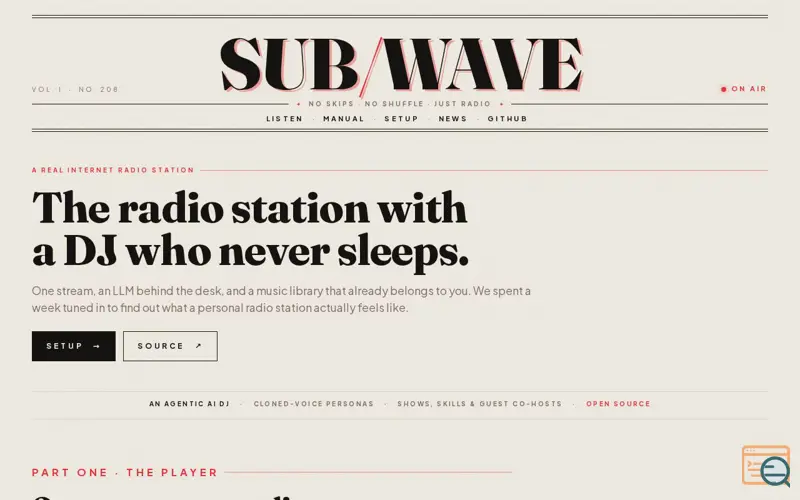 Screenshot of SUB/WAVE