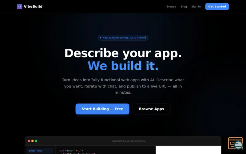 Screenshot of VibeBuild