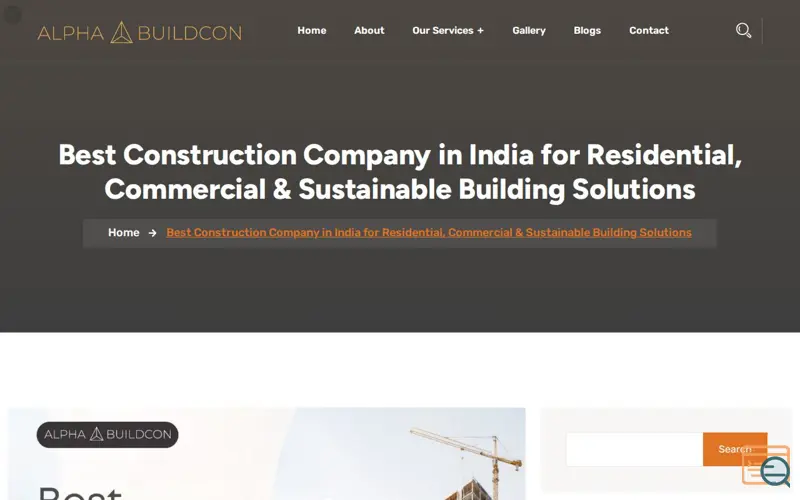 Screenshot of Alpha Buildcon
