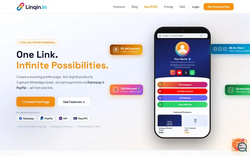 Screenshot of Linqin.in