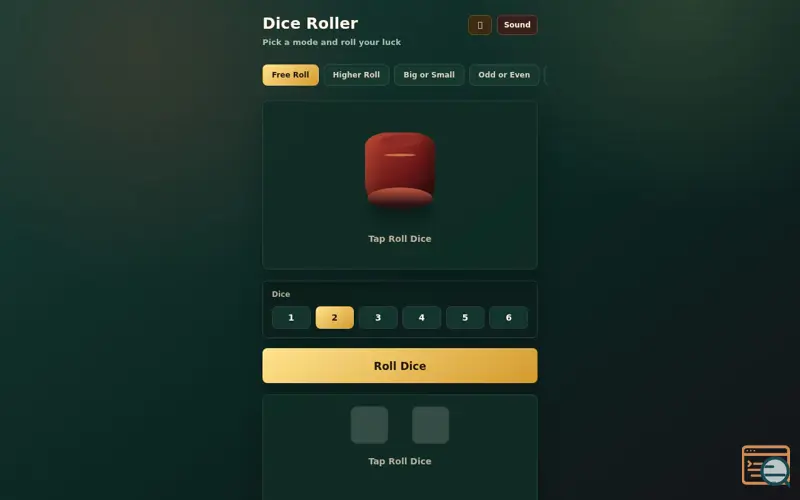 Screenshot of Dice Roller