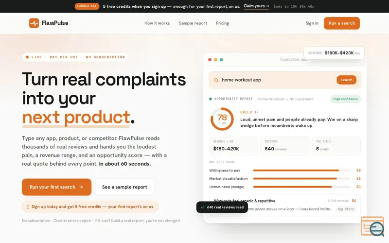 Screenshot of FlawPulse