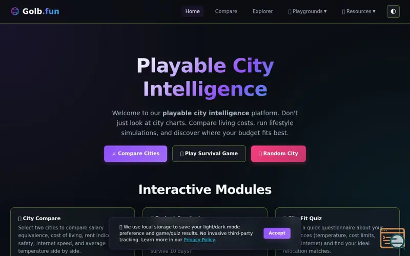 Screenshot of Playable City Intelligence