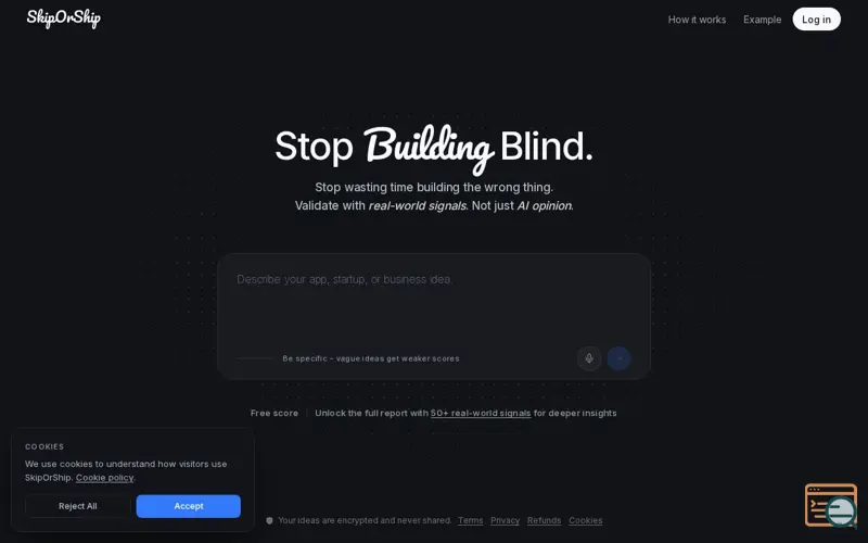 Screenshot of Skip or Ship, a launch using Hosts.co.uk