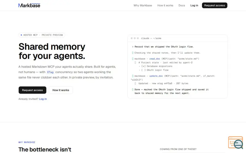 Screenshot of Markbase