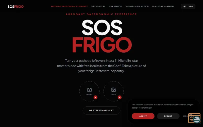 Screenshot of SOS FRIGO