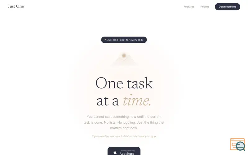 Screenshot of Just One, a launch using KEDA