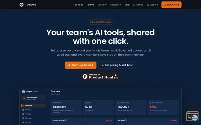 Screenshot of Toolport for Teams