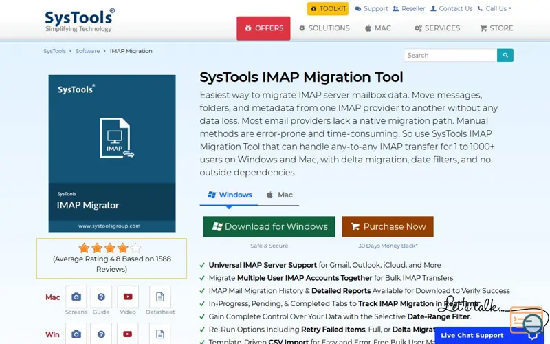 Screenshot of SysTools IMAP Migration Tool