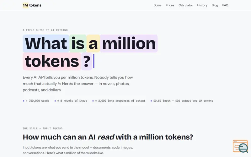Screenshot of  What Is a Million Tokens