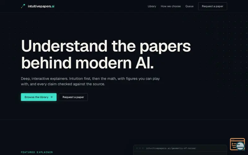 Screenshot of Intuitivepapers