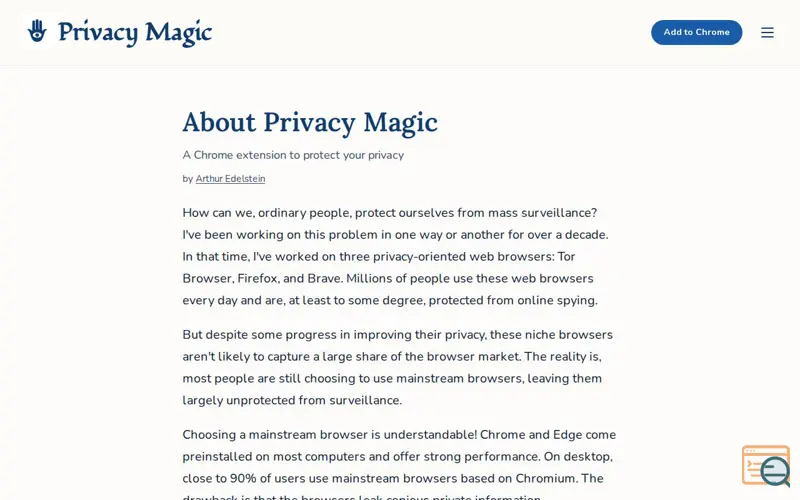 Screenshot of Privacy Magic