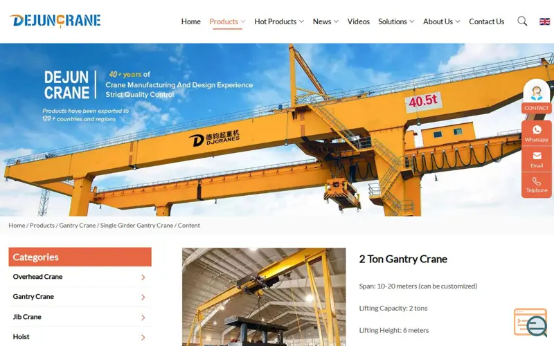 Screenshot of 2 Ton Gantry Crane
