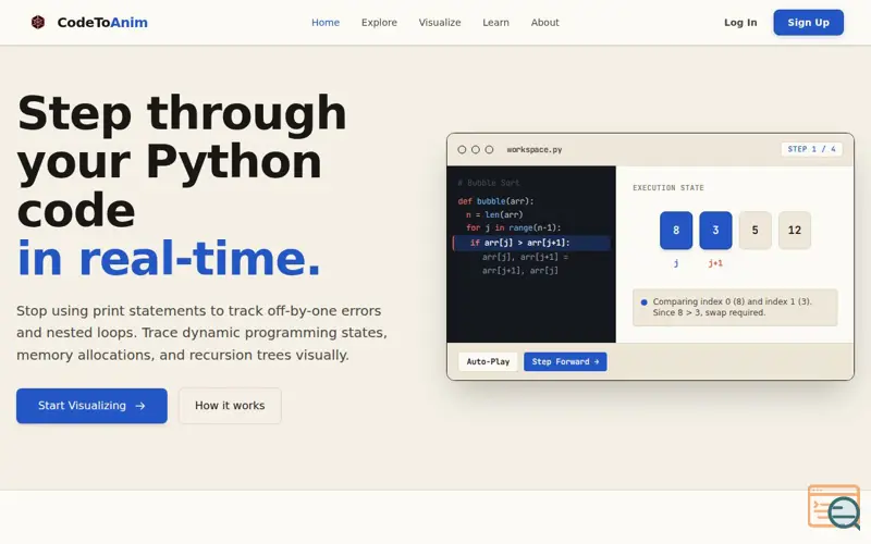Screenshot of CodeToAnim