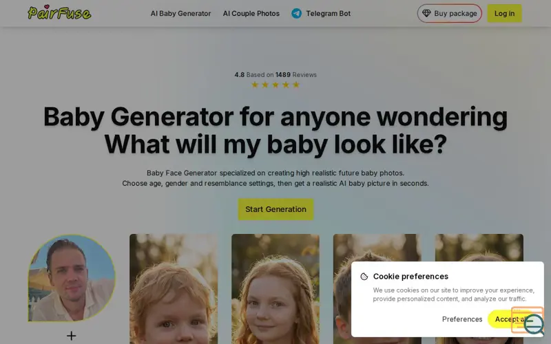 Screenshot of PairFuse:  The Most Photo Baby Generator