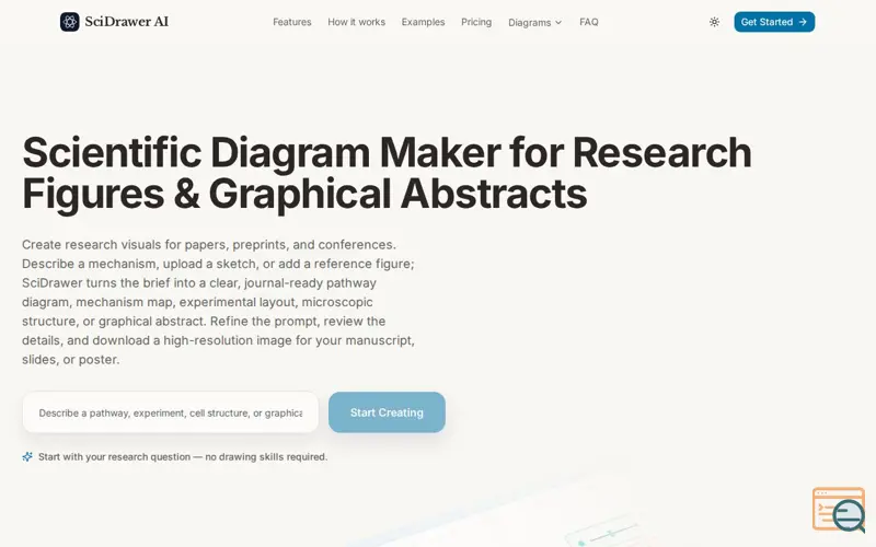Screenshot of scidrawer ai