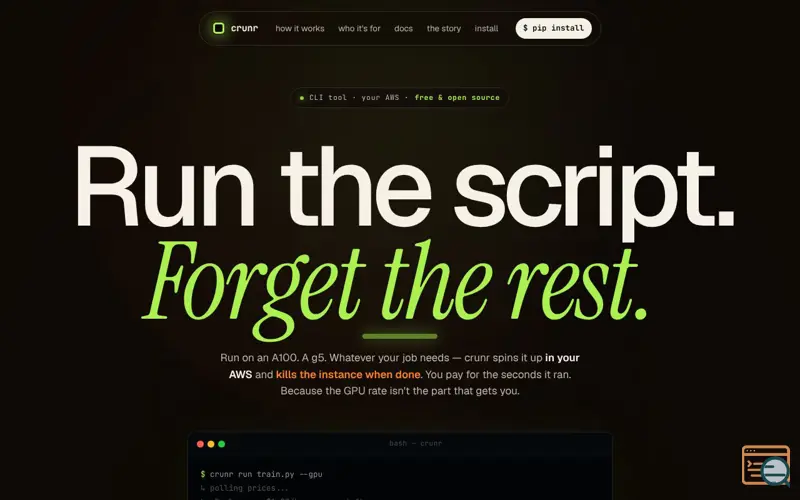Screenshot of crunr 