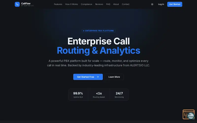 Screenshot of CallFlow - Toll Free Forwarding Portal