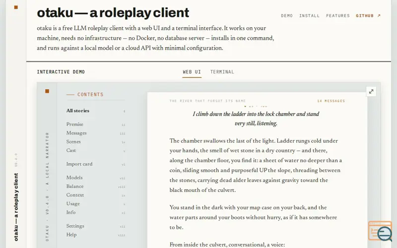 Screenshot of Otaku.sh