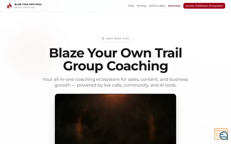 Screenshot of Blaze Your Own Trail Group Coaching 