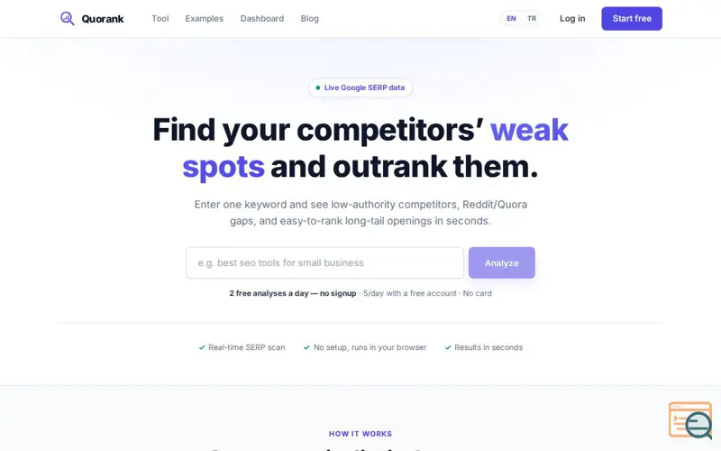 Screenshot of Quorank