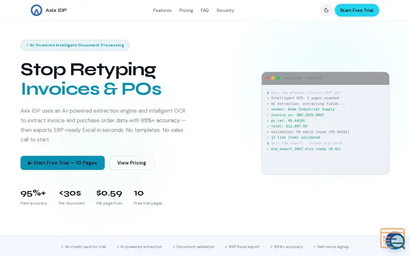 Screenshot of Axix IDP Engine