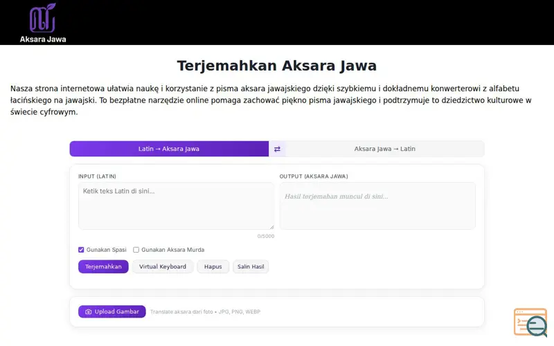 Screenshot of Aksara Jawa