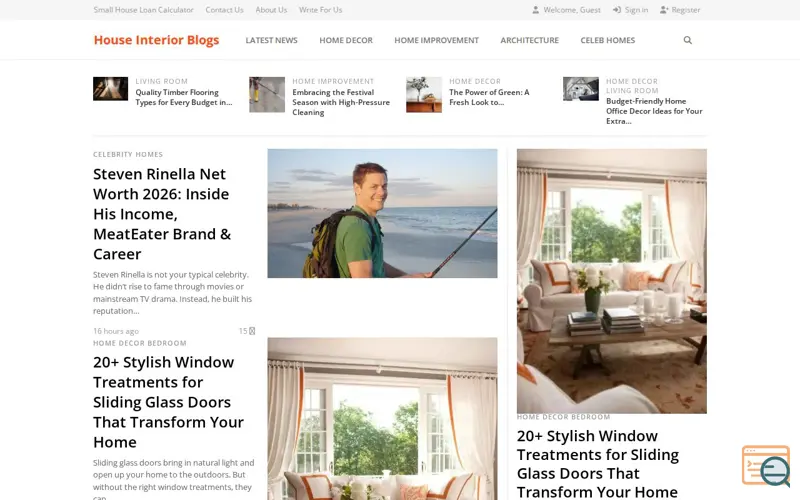 Screenshot of House interior blogs