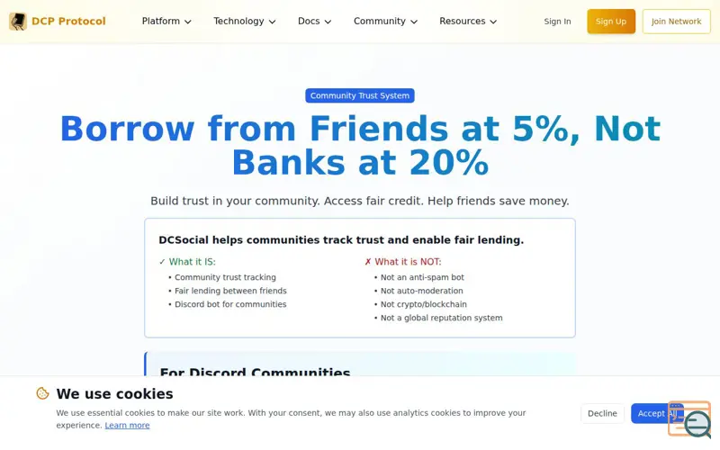 Screenshot of DCSocial
