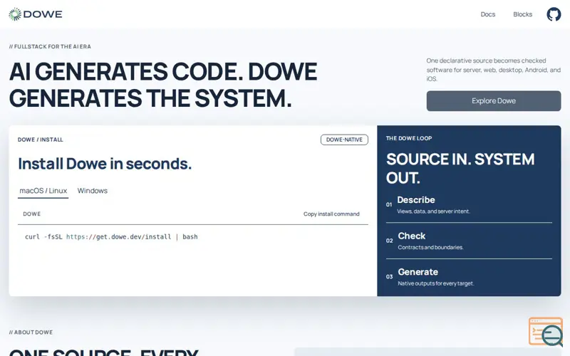 Screenshot of Dowe