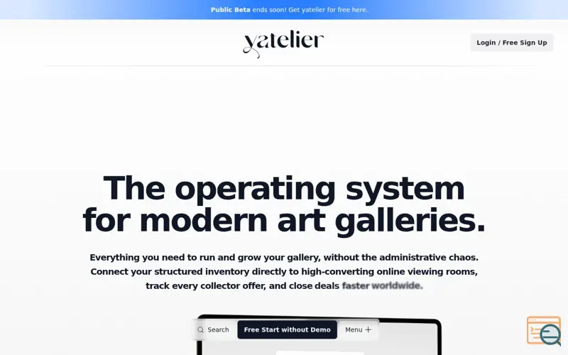 Screenshot of yatelier