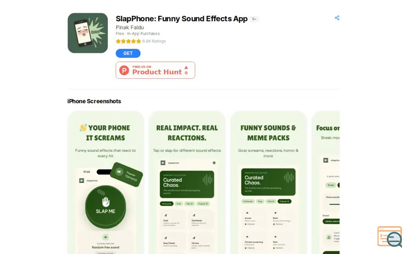 Screenshot of SlapPhone