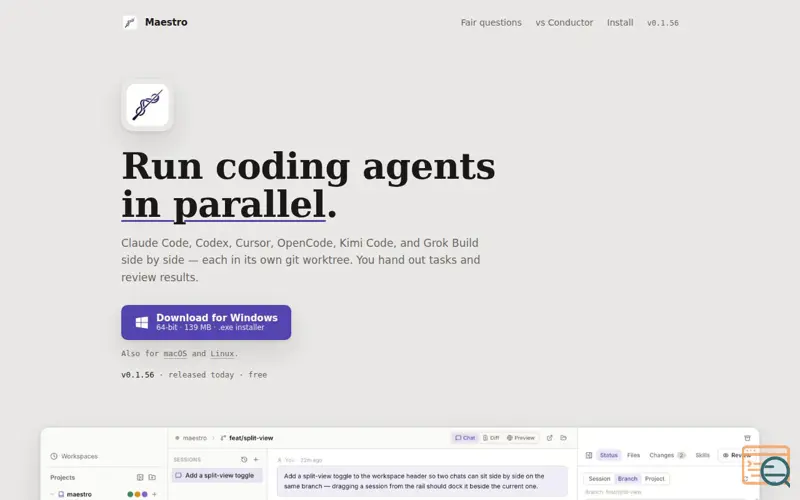 Screenshot of Maestro
