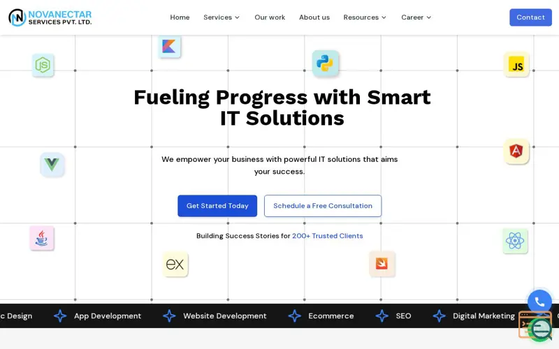 Screenshot of Novanectar Services Pvt. Ltd.