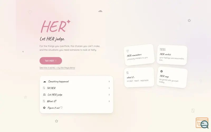 Screenshot of HER 