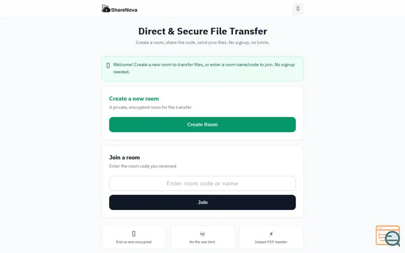 Screenshot of ShareNova