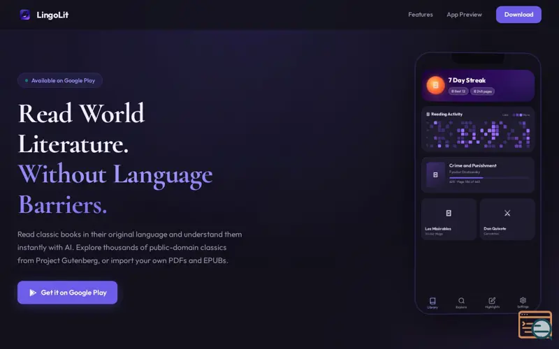 Screenshot of LingoLit