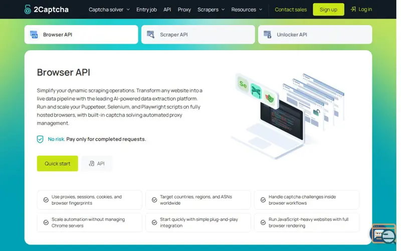 Screenshot of 2Captcha Browser API