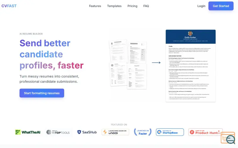 Screenshot of CVFast