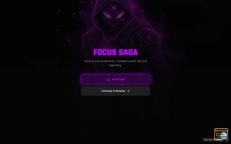 Screenshot of Focus Saga — Level Up Your Productivity